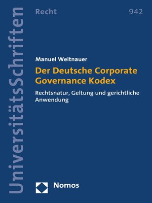cover image of Der Deutsche Corporate Governance Kodex